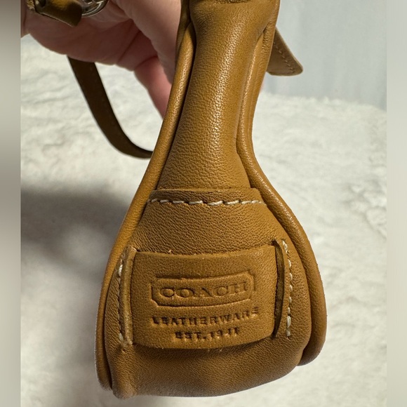 Y2K Coach Demi Hampton Rare Mini Saddle Leather TanCamel Shoulder Purse Wristlet - Picture 7 of 16